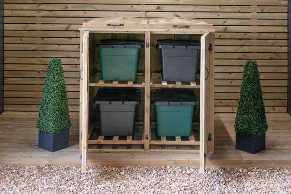 4 Recycle Box Store - L80.4 x W122.5 x H120 cm - Timber