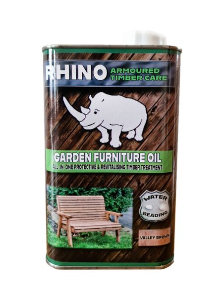 Rhino Valley Garden Furniture Timber Care 1L Tin - L7 x W11 x H20 cm - Brown