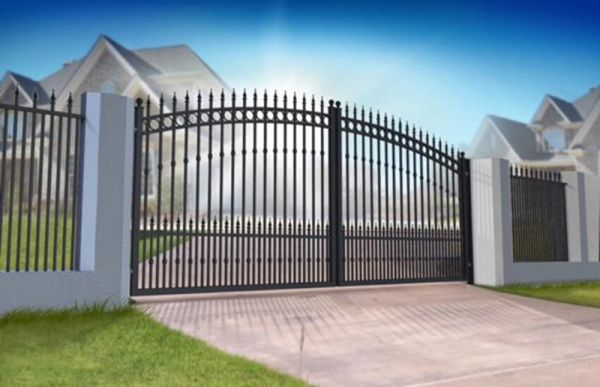 Double Swing Gate 4000x1600mm Black - Ornate Driveway Gate