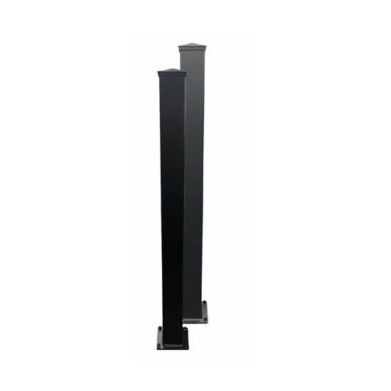 2400mm Aluminium Flanged Post - L15 x W15 x H0.35 cm - Black