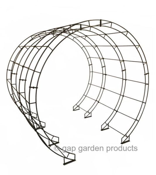 Round Arch Tunnel Bars (Joiner Bars to Create Tunnel - Set of 14) - Steel - Black