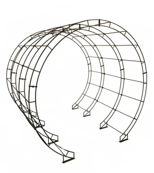 Round Arch Tunnel Bars (Joiner Bars to Create Tunnel - Set of 14) - Steel - Black