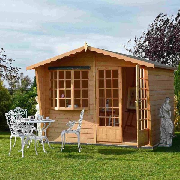 Sandringham 10 x 6 Feet Double Door with Fixed Window Summerhouse