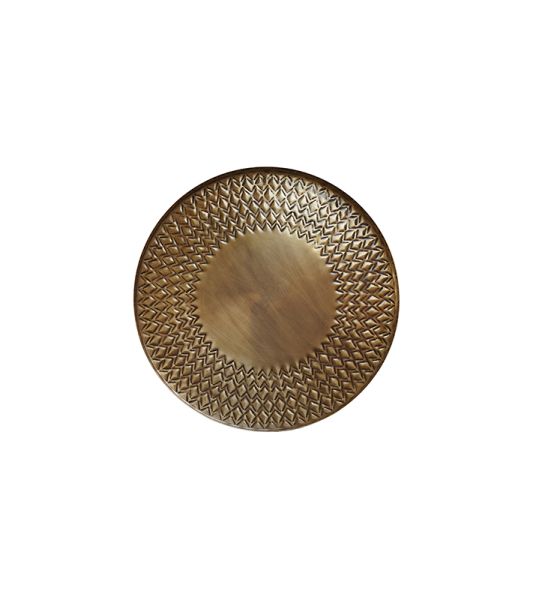 Solis Embossed Tray - Metal - L40 x W40 x H2 cm - Gold