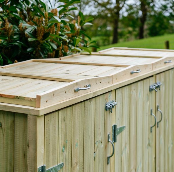 Shireburn 8 Recycle Box Store - Timber - L80.4 x W239 x H120 cm - Fits 8 x Recycle Boxes