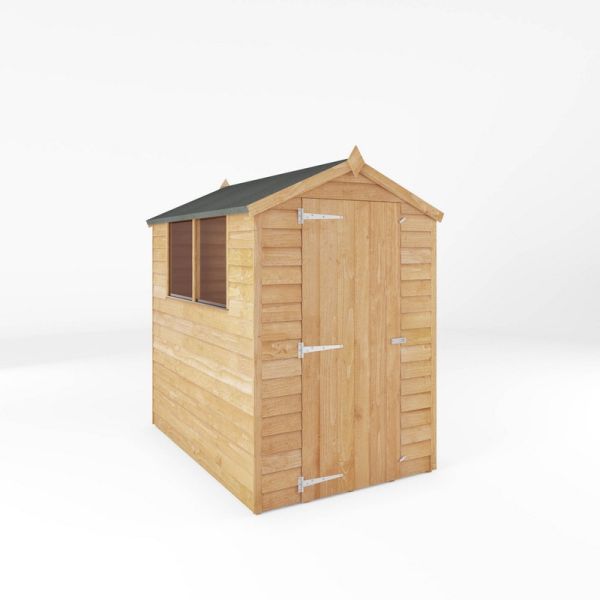 6 x 4 Feet Overlap Apex Shed - Timber - L181.8 x W131.8 x H185.5 cm - Brown