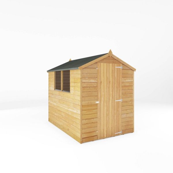 7 x 5 Feet Overlap Apex Shed - Timber - L215 x W160.3 x H191.9 cm - Brown