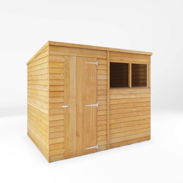 8 x 6 Feet Overlap Pent Shed - Timber - L189.1 x W241 x H201.4 cm - Brown