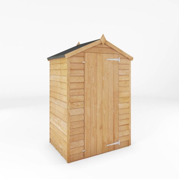 3 x 4 Feet Overlap Apex Windowless Shed - Timber - L85.9 x W131.3 x H185.6 cm - Brown