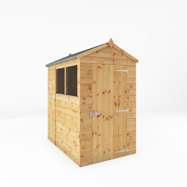 6 x 4 Feet Shiplap Apex Shed - Timber - L181.4 x W129.1 x H217.1 cm - Brown