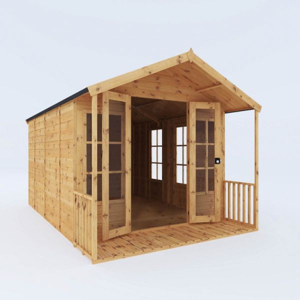 12 x 8 Feet Premium Wessex Summerhouse - Timber - L363.2 x W249.4 x H227.8 cm - Brown