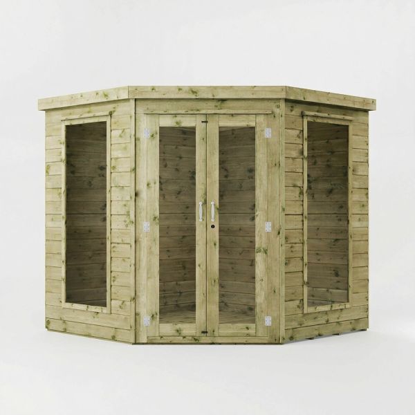 7 x 7 Feet Premium Corner Summerhouse - Timber - L207.4 x W207.4 x H200.6 cm - Brown
