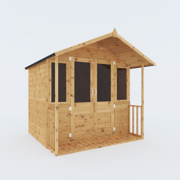 7 x 7 Feet Traditional Summerhouse - Timber - L193 x W229.5 x H221.3 cm - Brown