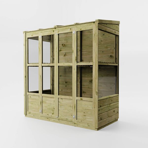 6 x 3 Feet Traditional Tall Wall Greenhouse - Wood/Glass - L86 x W177.8 x H193.2 cm
