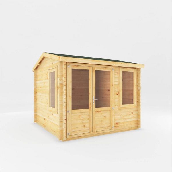 3 x 3 m Home Office Elite Log Cabin - 34 mm - Timber - L314.3 x W303.2 x H260 cm - Brown