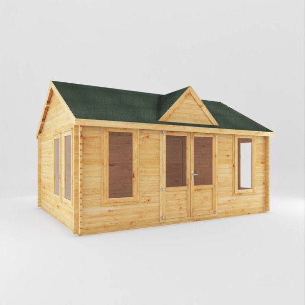 5.3 x 4 m Clock Tower Log Cabin - Timber - L416.1 x W533.6 x H327.1 cm - Brown