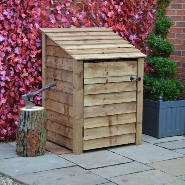 Burley 4ft Log Store with Doors - L80 x W89.5x H128 cm - Rustic Brown