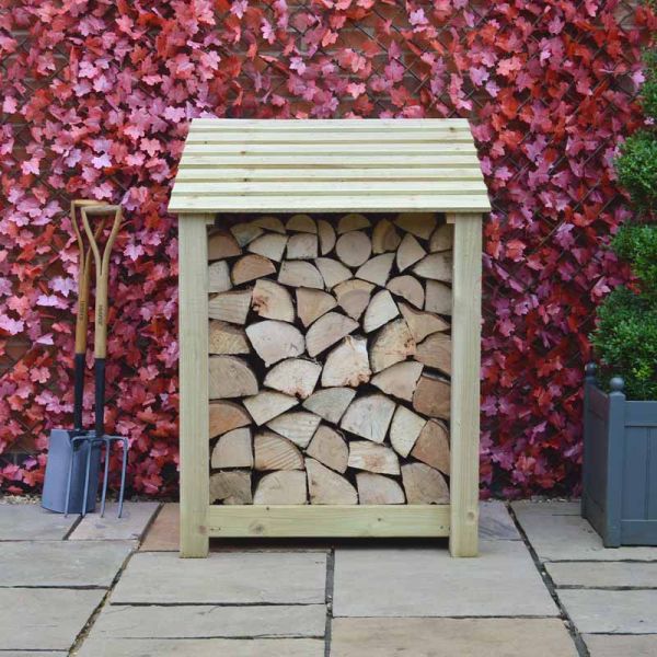 Burley 4ft Log Store - L80 x W89.5 x H128 cm - Light Green