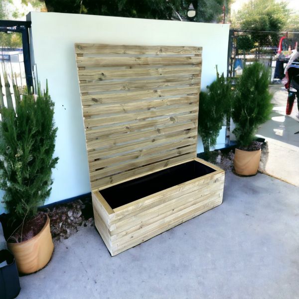 Norfolk Planter and Trellis (Pack of 2) - Wood - L180 x W40 x H210 cm