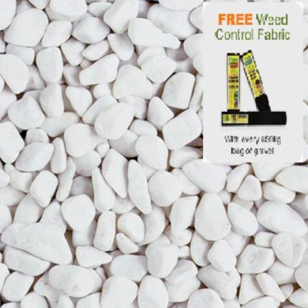 Spanish White Pebbles Aggregate Bulk Bag - 850 kg - L100 x W100 x H80 cm