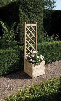Square Planter & Lattice - L40 x W40 x H140 cm