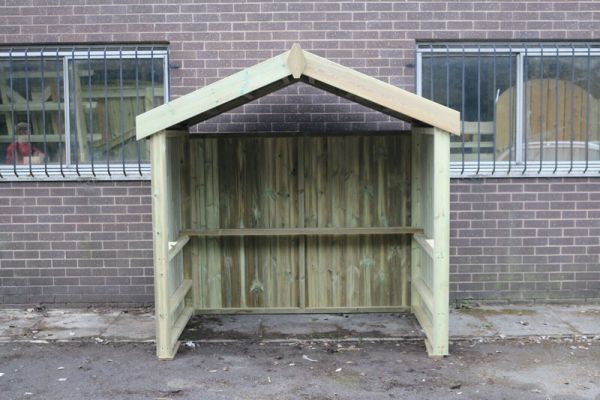 XL Smoking Shelter with Apex Roof - Timber - L119 x W170 x H224 cm - Minimal Assembly Required