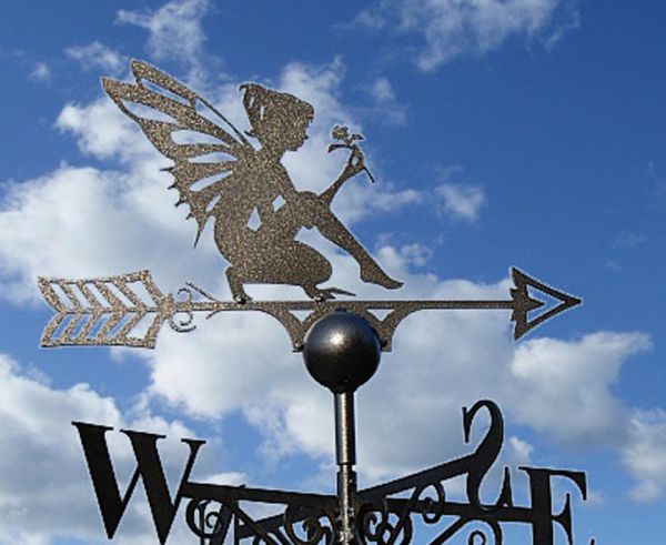 Fairy Weathervane - Solid Steel - W61 x H88 cm - Black