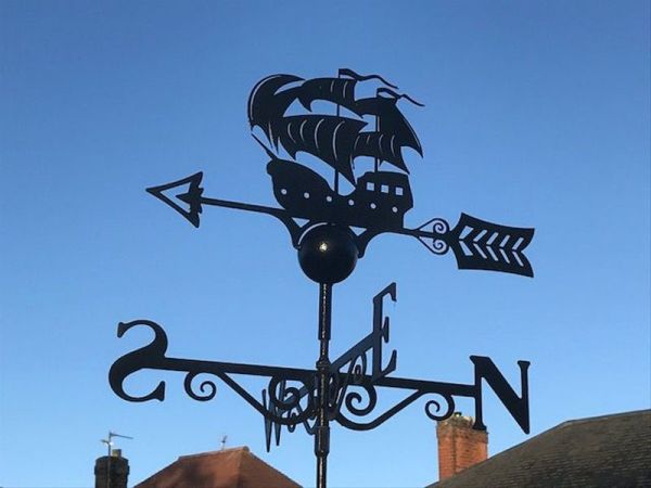 Galleon Weathervane - Steel - W65 x H88 cm - Black