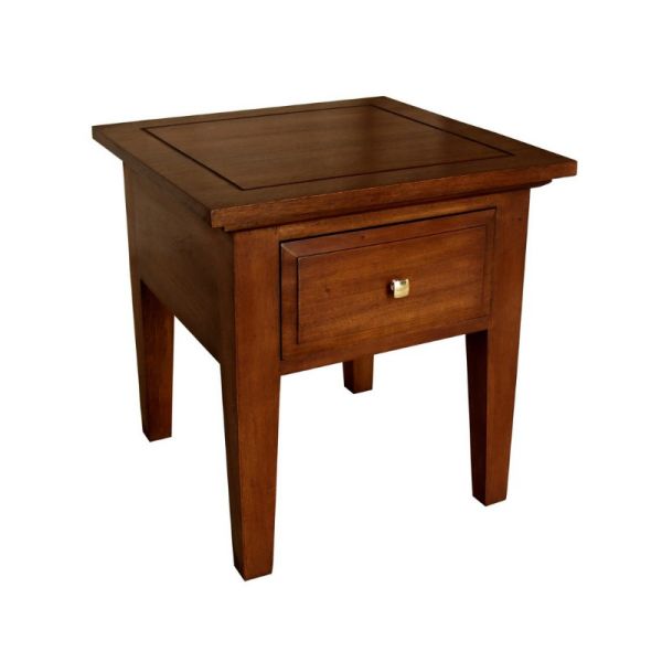 New York Side/Lamp Table - Mahogany Wood - L55 x W55 x H53 cm