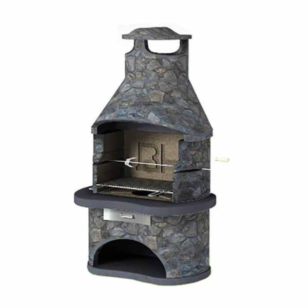 Tampere Dark Masonry Barbeque - L68 x W112 x H195 cm - Grey