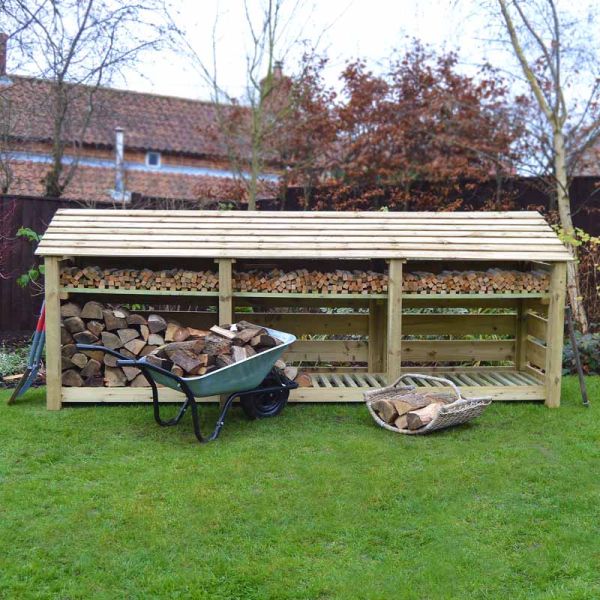 Log store with kindling shelf top
