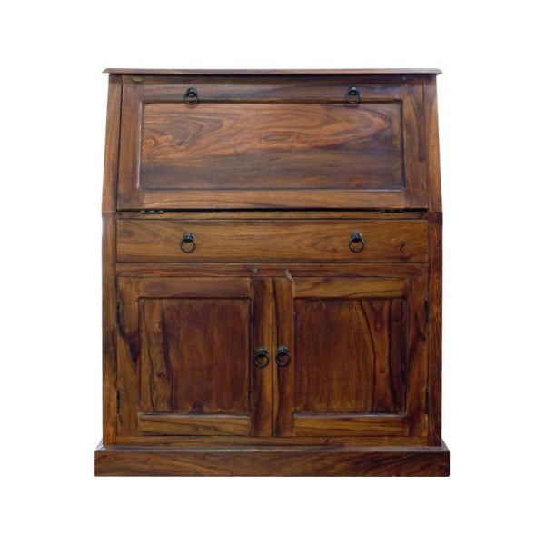 Ganga Bureau - Sheesham Wood - L46 x W80 x H100 cm - Honey Dark Finish