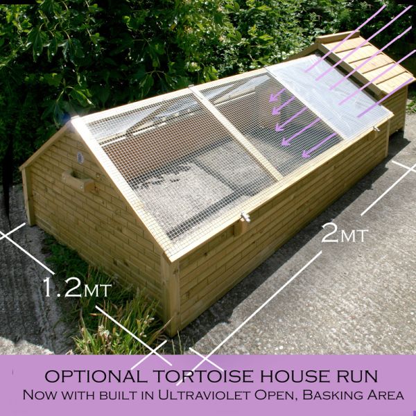 Optional Tortoise House Run with Ultraviolet 'open' Basking Area for Tortoise House