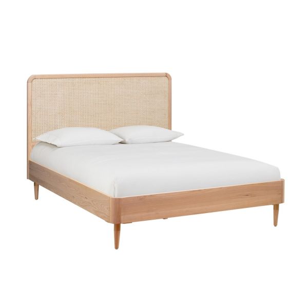 Carmen Cane King Bed - Cane/Iron/MDF Veneer/Wood - L210.1 x W158.8 x H127.5 cm - Brown