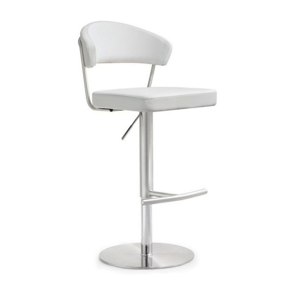 Cosmo Barstool - Stainless Steel - L55.9 x W51.1 x H110 cm - White