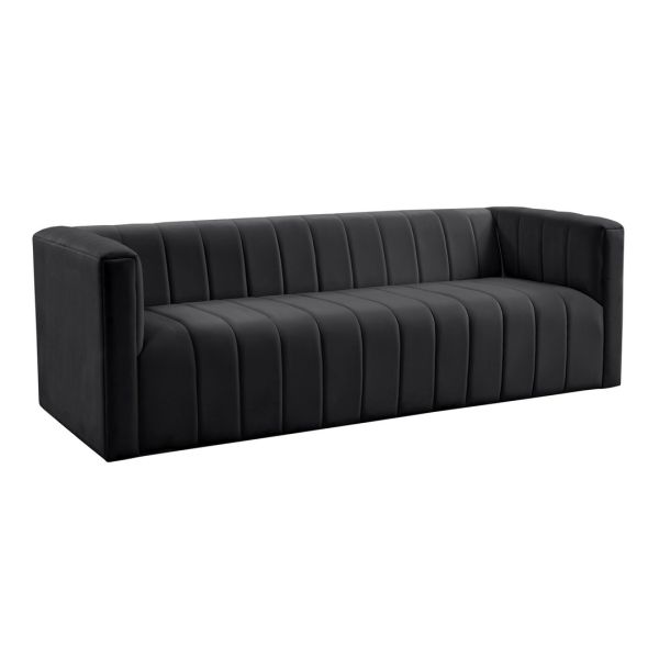 Norah Sofa - Velvet - L91.9 x W228.6 x H72.9 cm - Black