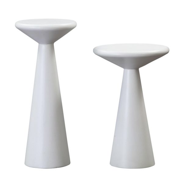 Gianna Accent Tables - Set of 2 - Concrete - White
