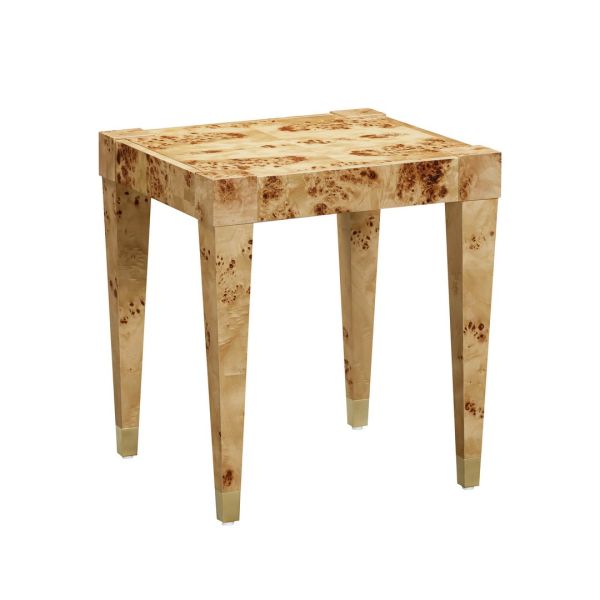 Brandyss Natural Burl End Table - Acacia/Iron/MDF/Plywood/Veneer - L50.8 x W50.8 x H56.6 cm - Brown