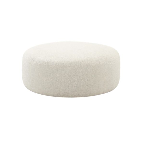 Broohah Ottoman - Boucle/Wood - L99.6 x W99.6 x H37.8 cm - Cream