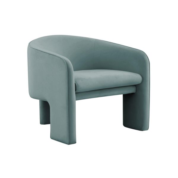 Marla Accent Chair - Wood/Velvet - L73.2 x W76.2 x H72.4 cm - Sea Blue
