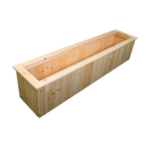 Untreated Wooden Planter Trough Pressure Treated - L40 X W120 X H40 cm - Assembled
