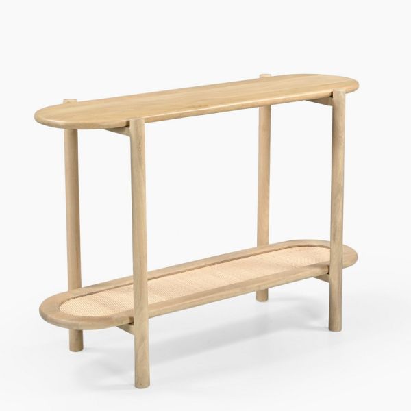 Jonita Rattan Console Table - Mango Wood/MDF - L110 x W38 x H78 cm - Natural