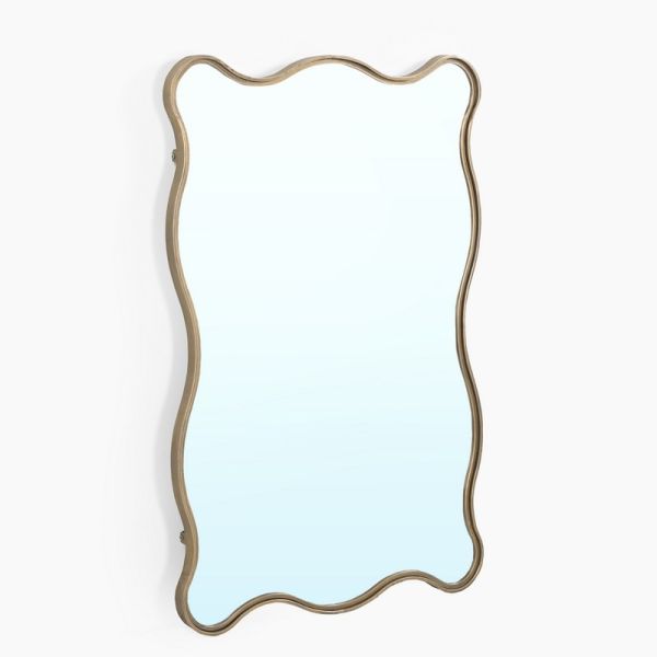 Flow Wall Mirror - Iron - L90 x W3 x H60 cm - Brass