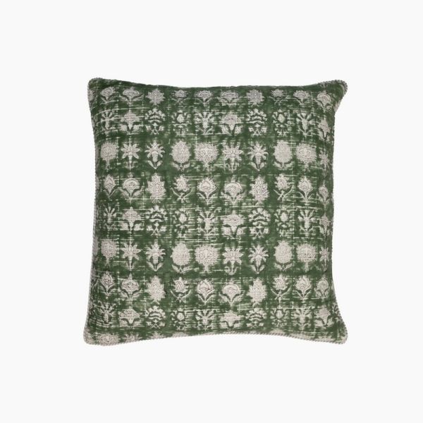 Isla Floral Cushion - Cotton - L50 x W50 x H1 cm - Green