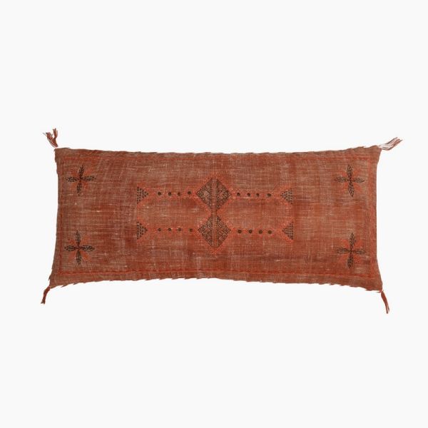 Axel Coral Cotton-Linen Cushion - Feather Filler - L30 x W70 x H1 cm - Coral