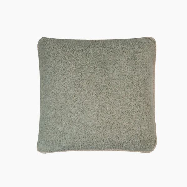 Plush Boucle Cushion - Microfiber Filler - L50 x W50 x H1 cm - Sage Green