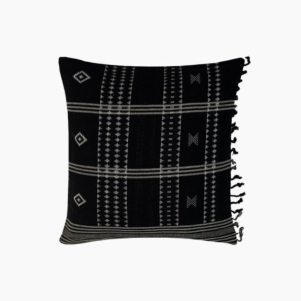 Siyali Cushion - Feather Filler - L50 x W50 x H1 cm - Black