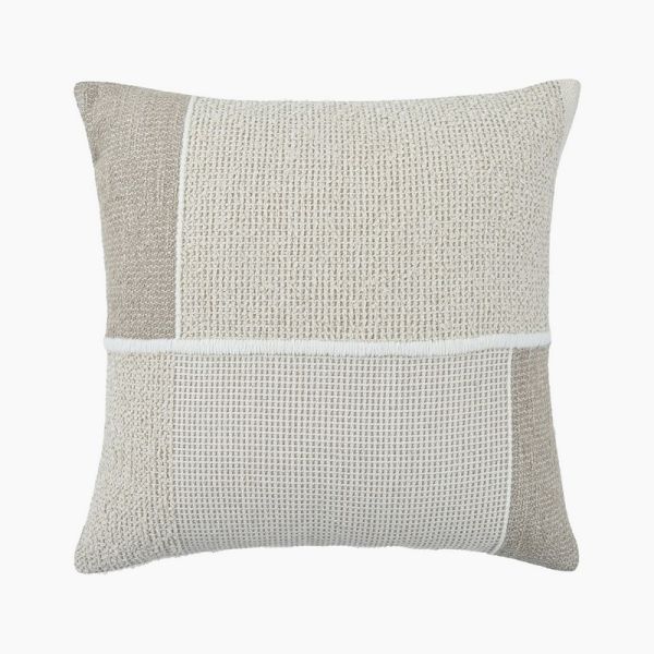 Lily Hand Woven Cushion - Feather Filler - L50 x W50 x H1 cm - Beige