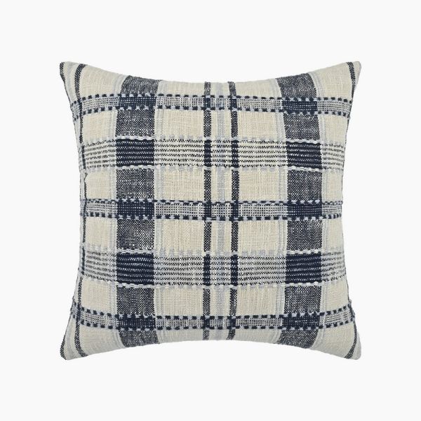 Guinevere Cushion - Feather Filler - L50 x W50 x H1 cm - White/Blue