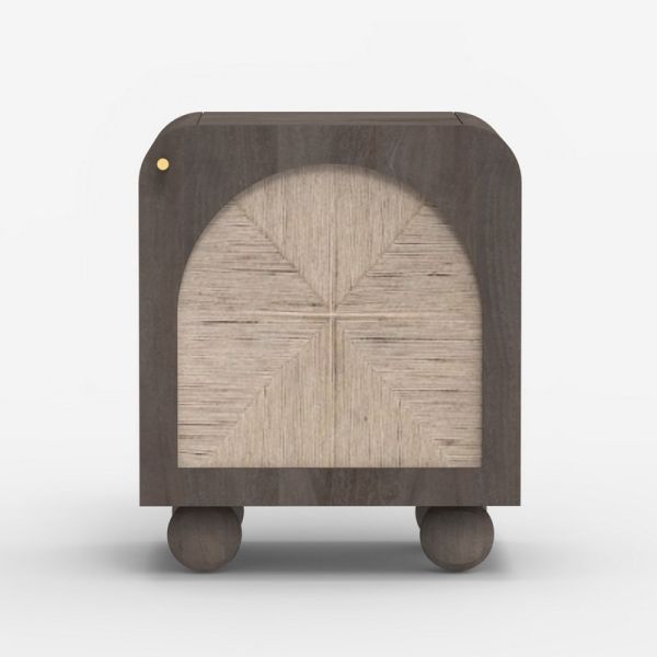Jungle Side Table - Mango Wood/MDF/Jute - L50 x W40 x H60 cm - Ash Grey